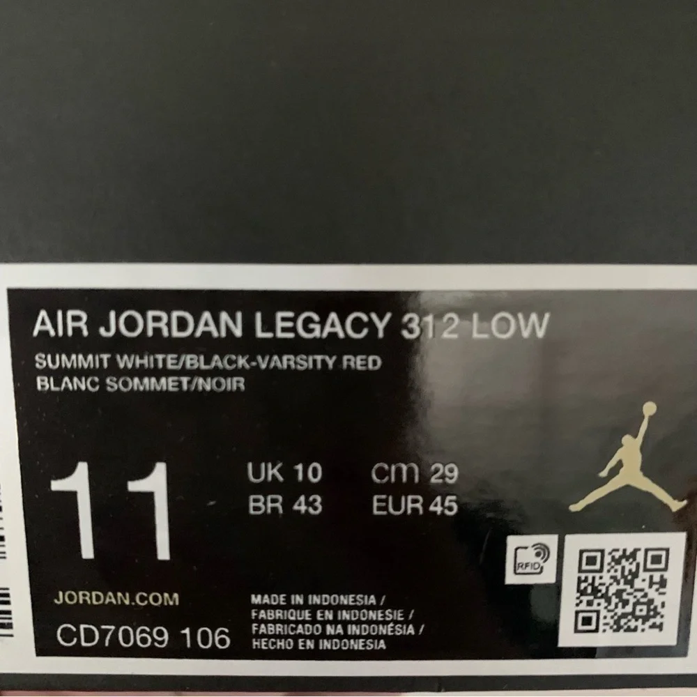 NIB. JORDAN Air Jordan Men’s Legacy 312 Low Shoes
